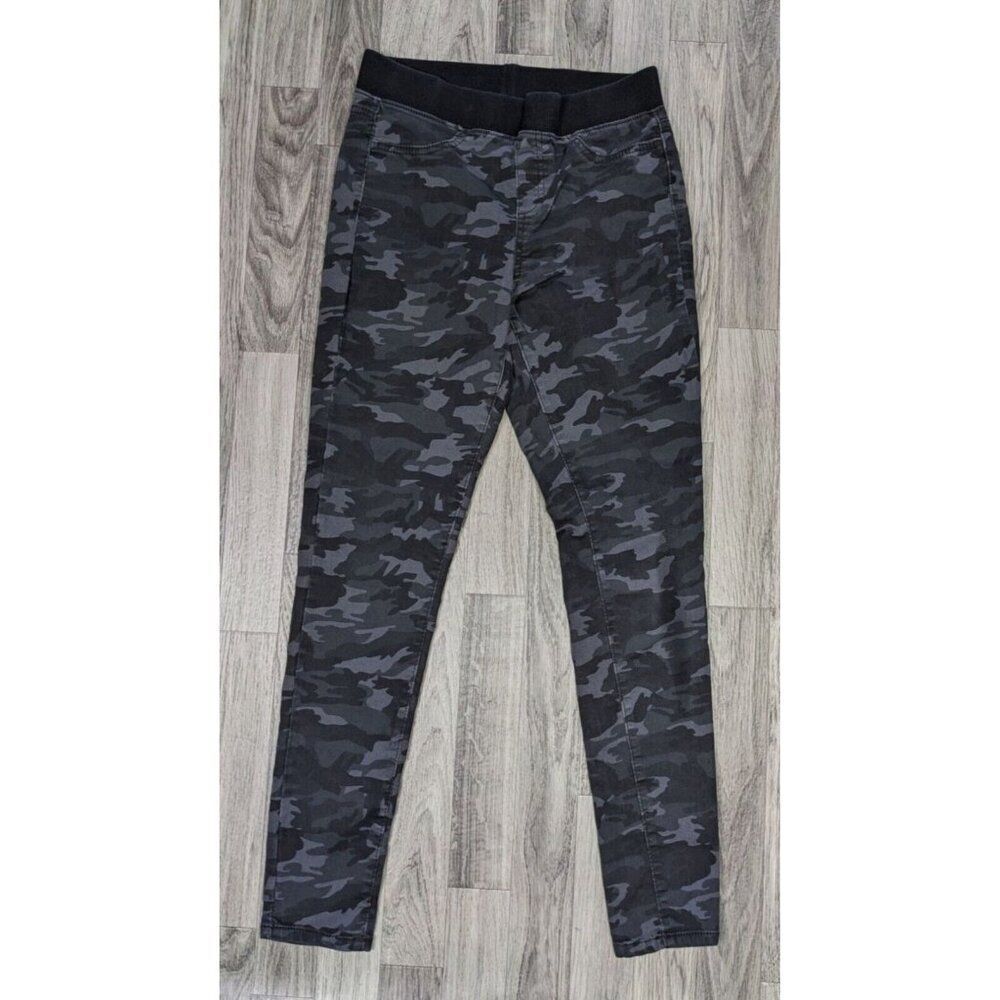 NOBO No Boundaries Size M (7-9) Pull On Camo Skinny Grey Black Jeans